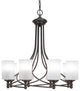 Capri 8-Light Chandelier, Dark Granite/White Marble