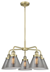 Innovations Cone 5 25.75" Chandelier Antique Brass