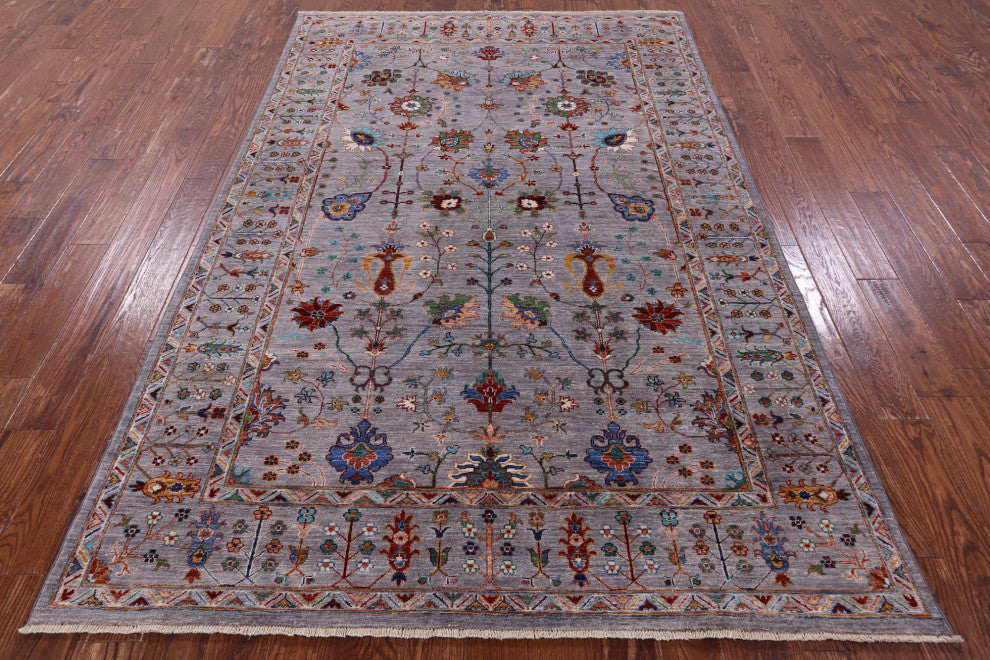 Hand Knotted Persian Tabriz Wool Rug 6' 0" X 9' 0" Q10569