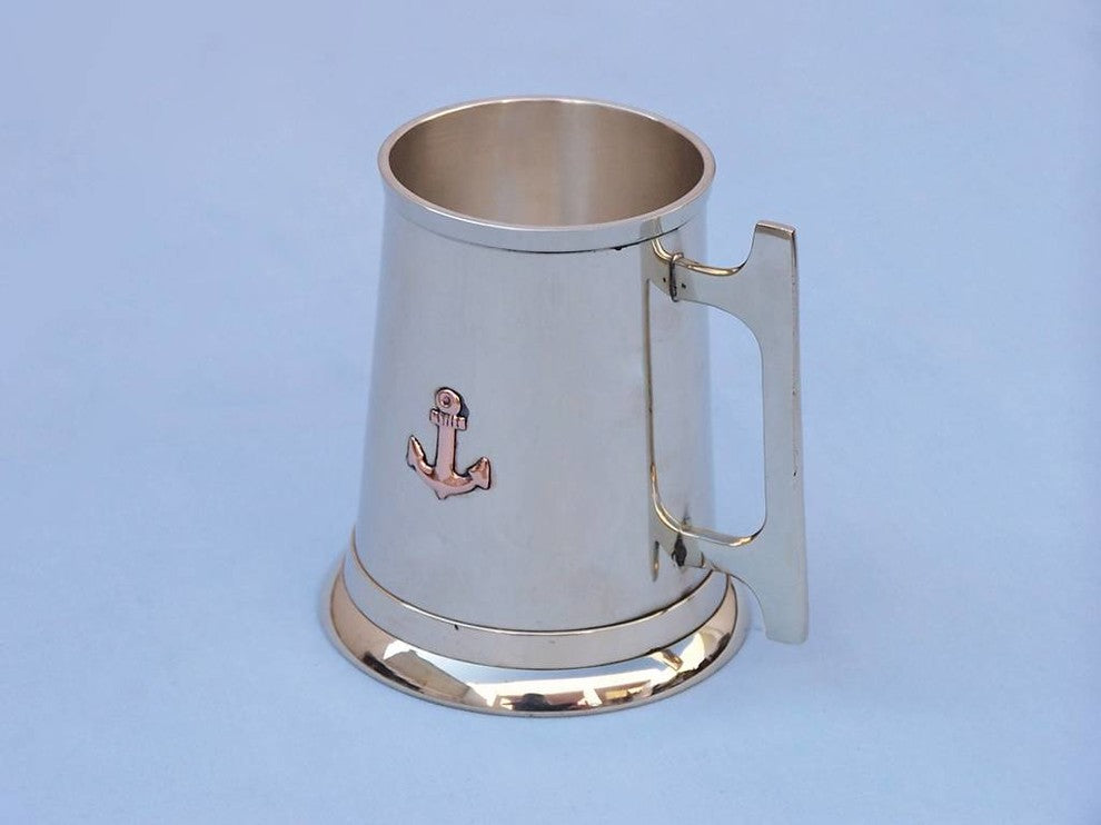 Nautical Brass Anchor Mug With Cleat Handle 5'', Nautical Barware