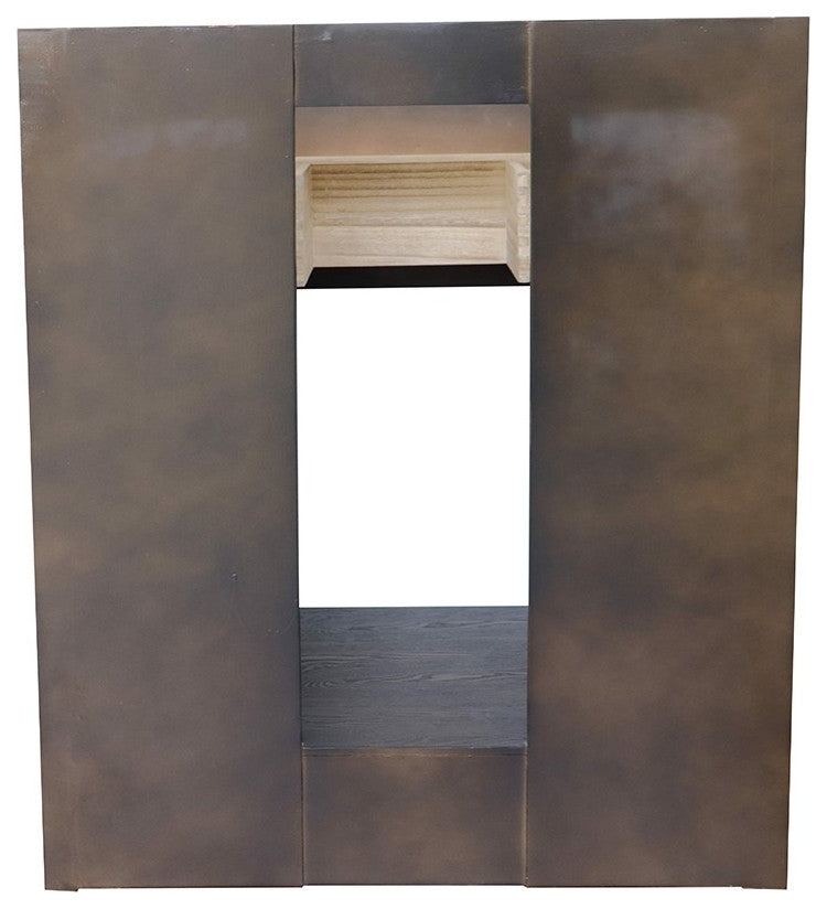 30" Single Vanity, Brown Ash, White Carrara Top, Rectangle Sink