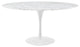 Modern Contemporary 54" Artificial Marble Dining Table, White Metal, 60"