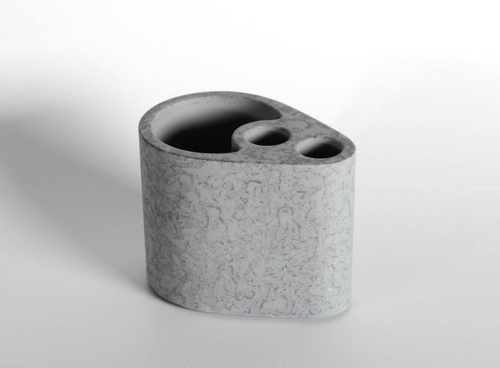 4-Piece Concrete Bathroom Accessory Set, Grey