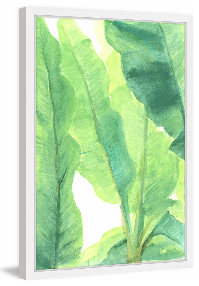 "Wild Banana Leaves" Framed Painting Print, 16"x24"