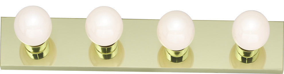 Nuvo 4-Light Incandescent Vanity and Wall Light Fixture, Polished Brass
