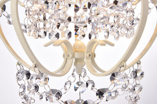 Amorette 1-Light White Finish Mini Chandelier With Crystals Glam Lighting