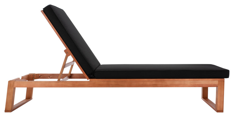 Safavieh Solano Sunlounger, Natural Wood/Black