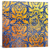 "Modular Movement in Gold with Blue Patterns" by 5by5collective, 26x26x1.5