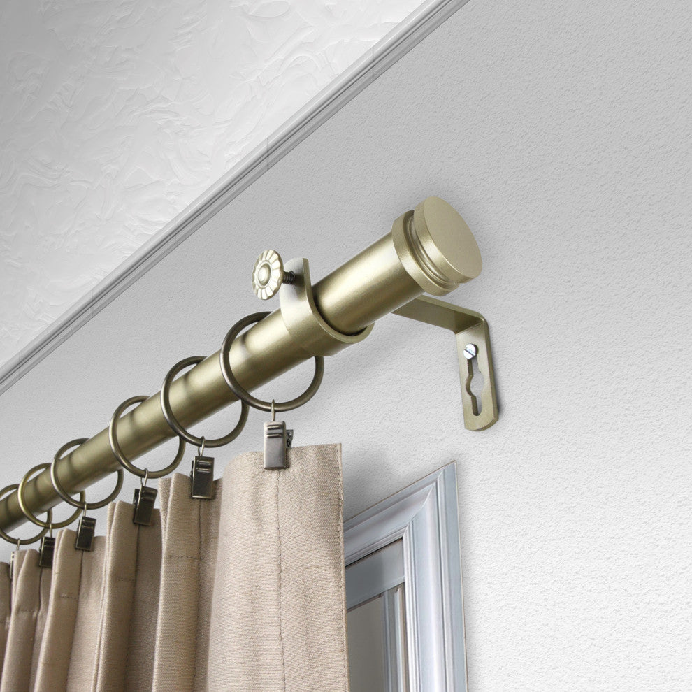 Lid 1" Curtain Rod, Gold, 66"-120"