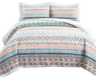 Hygge Geo 3-Piece Quilt Set, Neutral/Multi, King