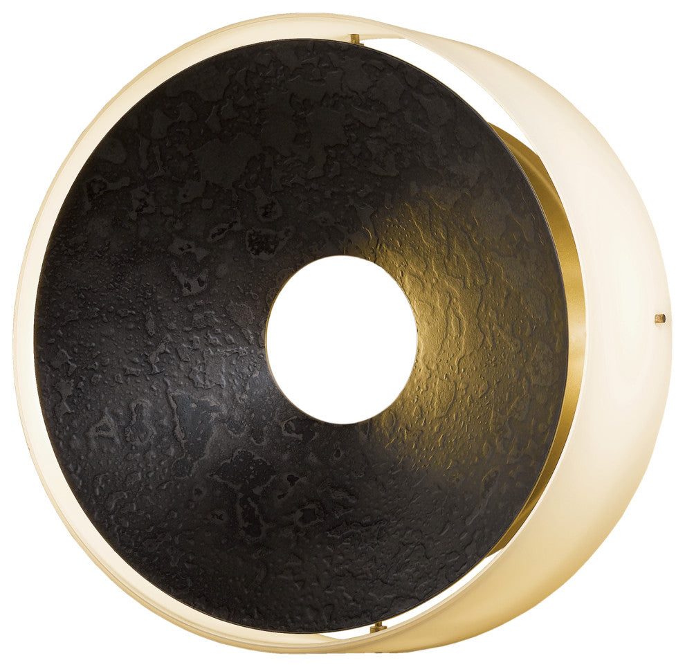 Oculus Sconce, Dark Smoke Finish, Opal Glass