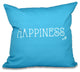 20"x20" Coastal Happiness, Word Print Pillow, Turquoise