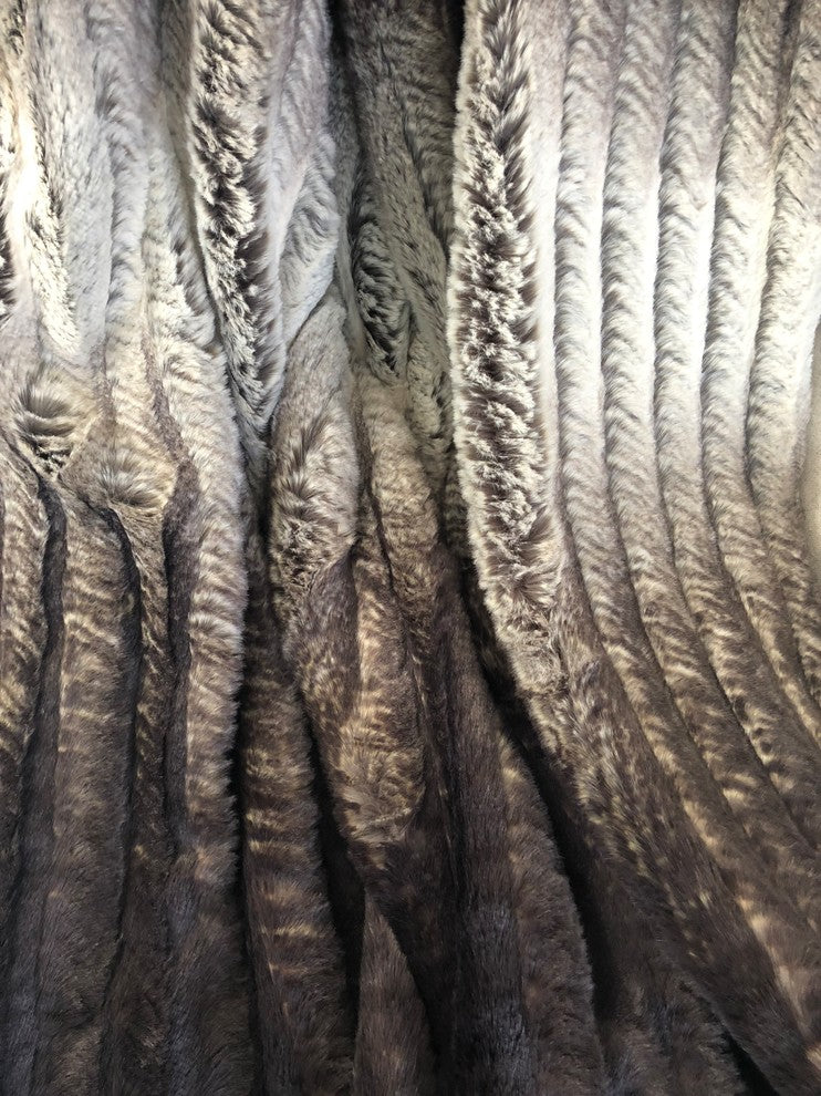 Chocolate Brown Ivory Faux Fur Luxury Throw