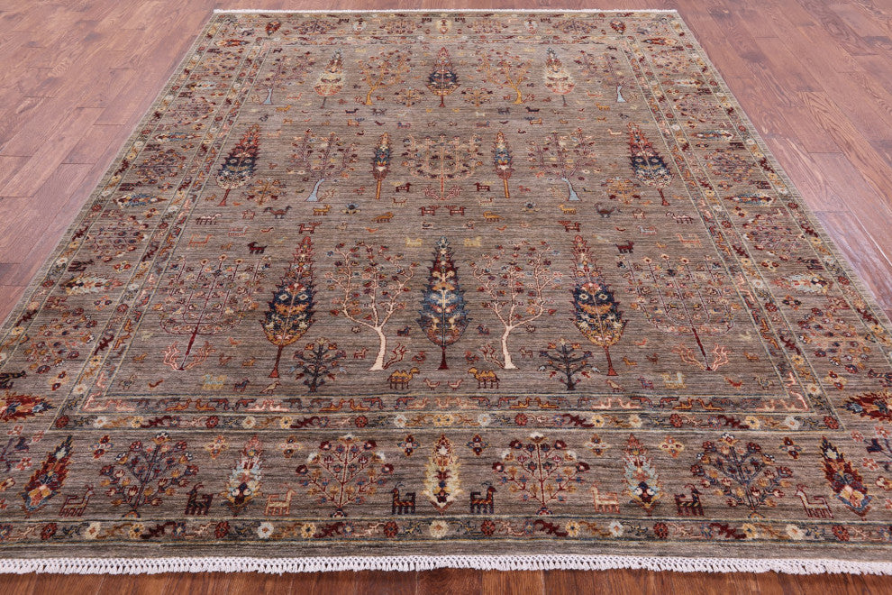 Handmade Persian Gabbeh Wool Tribal Rug 8' 2" X 9' 8" Q11138