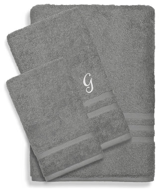 Denzi 3-Peice Towel Set Monogrammed Letter, G