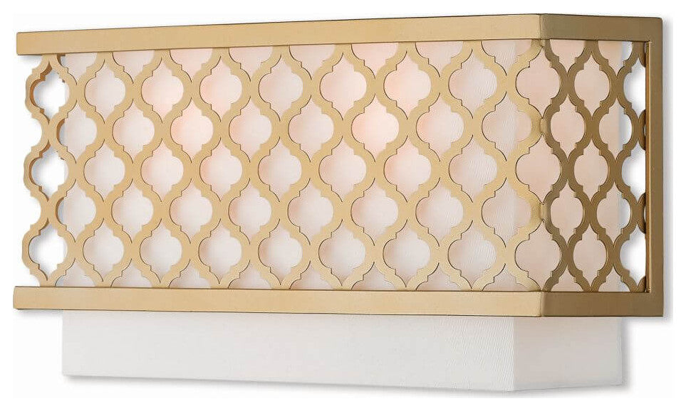 Livex Arabesque 2 Light 7" Tall Wall Sconce, Soft Gold