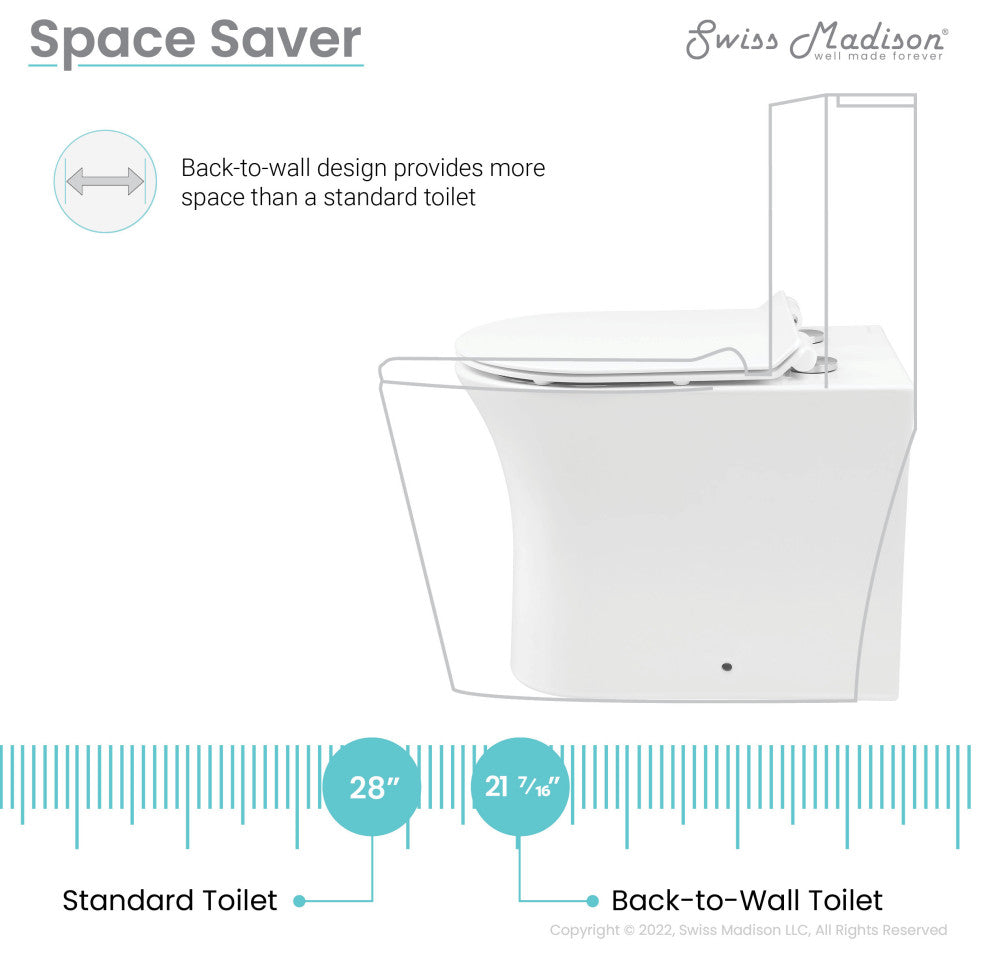 Cascade Back-to-Wall Elongated Toilet Bowl