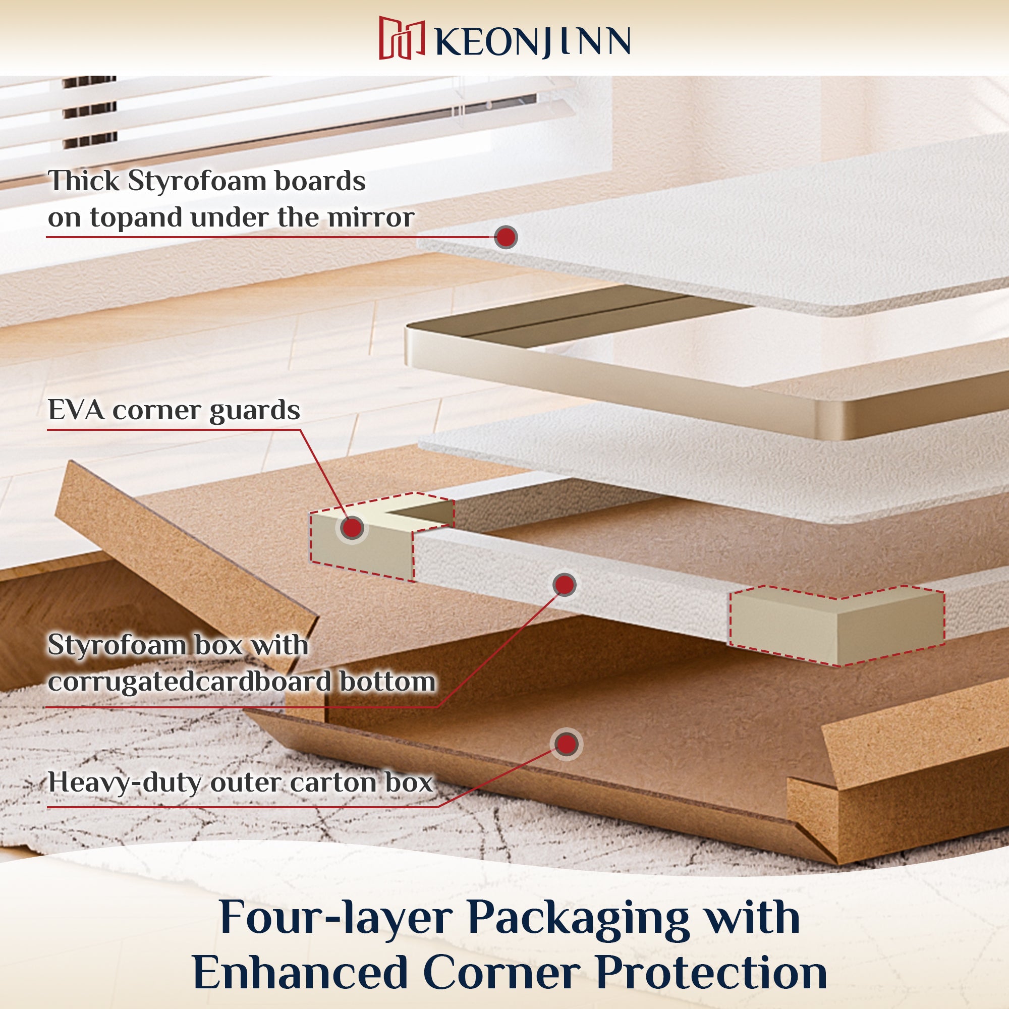 Metal Frame Decorative Rectangular Wall Mount Mirror, Sliver, 30"x36"