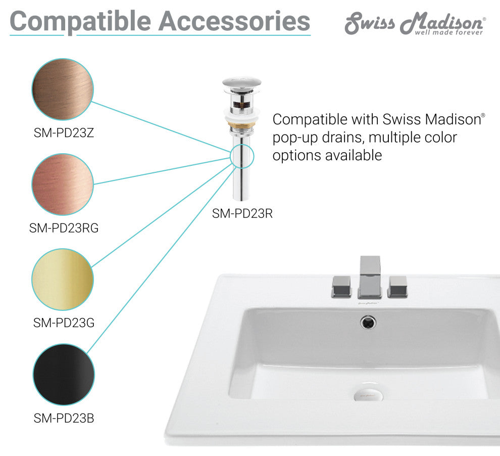 Voltaire 31" Vanity Top Sink with 3" Centerset Faucet Holes