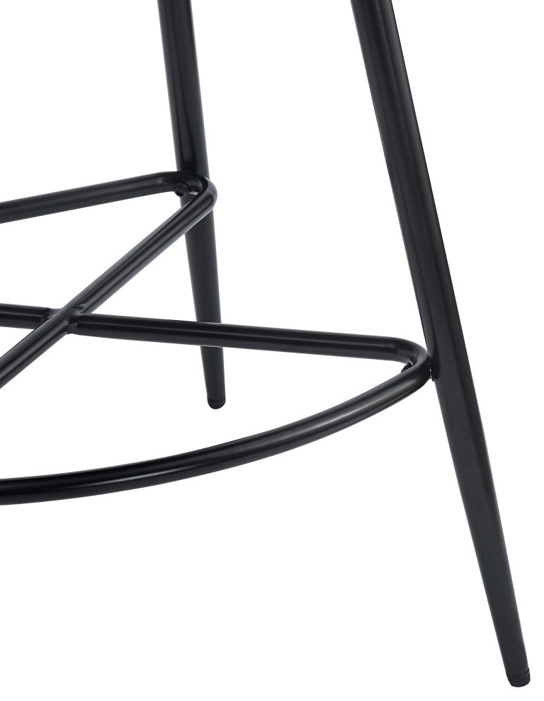 GDF Studio 26" Retro PU Leather Counter Stools, Metal Frame, Set of 2, Gray