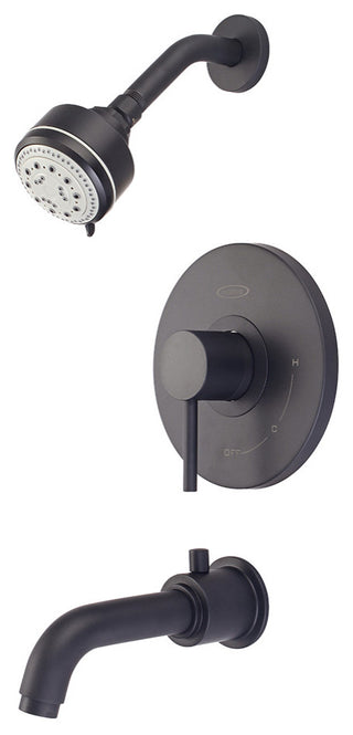 Motegi Single Handle Tub and Shower Trim Set, Matte Black