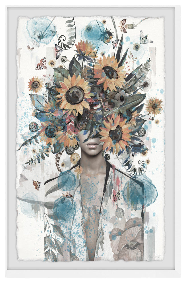 "Sunflower Glamour" Framed Painting Print, 12x18