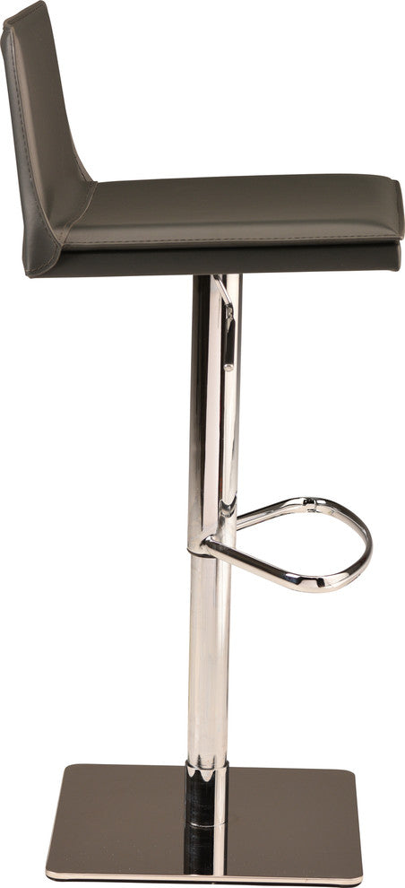 Palma Adjustable Bar Stool, Modern Counter Stool Black Leather