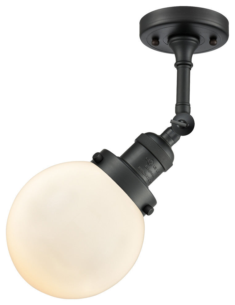 Innovations Lighting 201F-Bk-G201-6 1 Light 6 Inch Semi-Flush Mount
