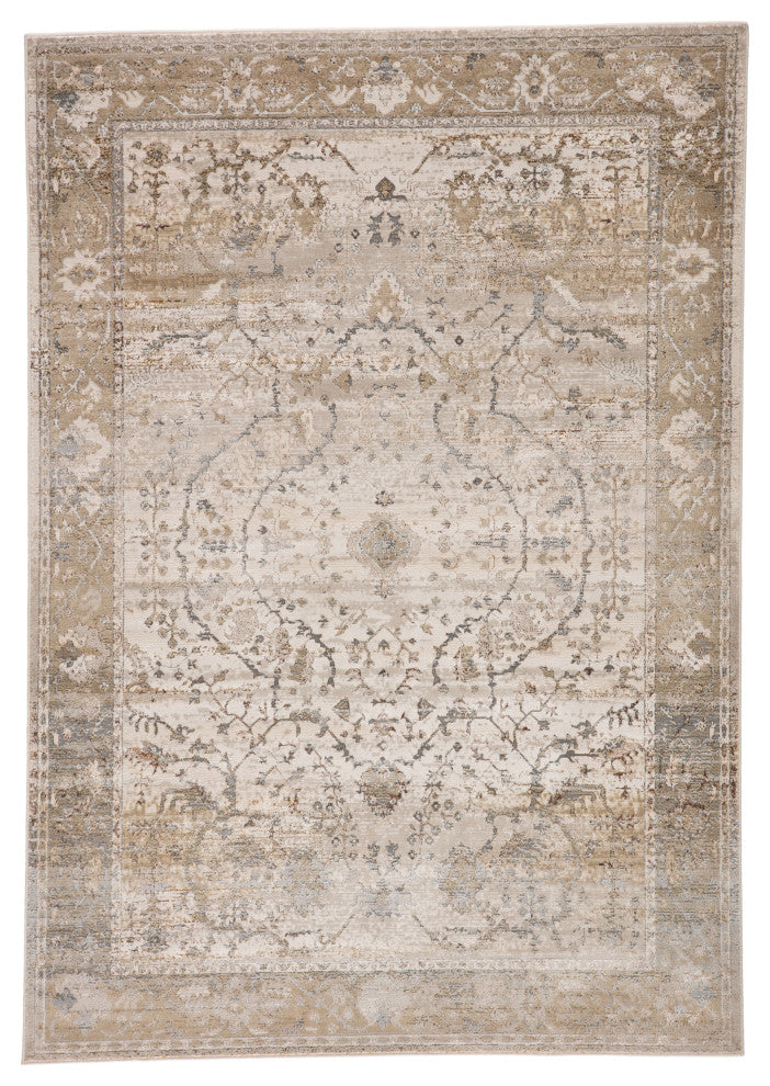 Vibe by Jaipur Living Tajsa Medallion Gray/ Gold Area Rug 11'8"X15'