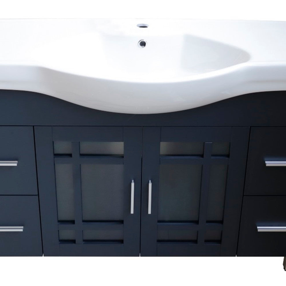 48" Single Sink Vanity Wood Dark Gray With Mirror