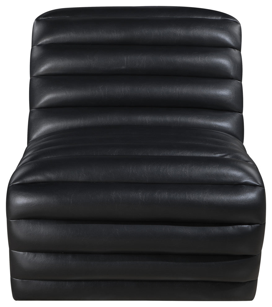 Vega Upholstered Accent Chair, Black, Vegan Leather