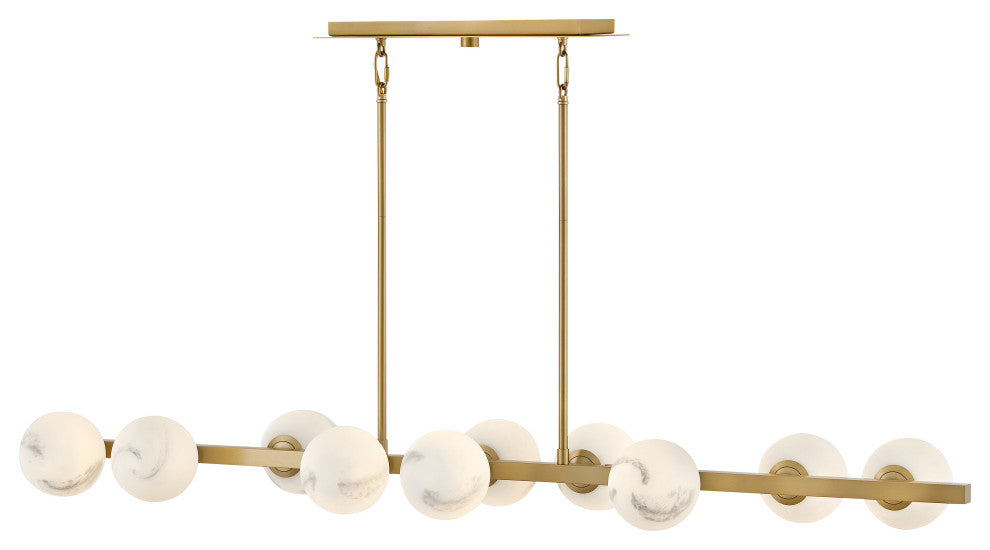 Fredrick Ramond Selene Large Ten Light Linear, Lacquered Brass