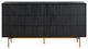 Carnaby 6 Drawer Dresser in Black Brushed Oak and Bronze