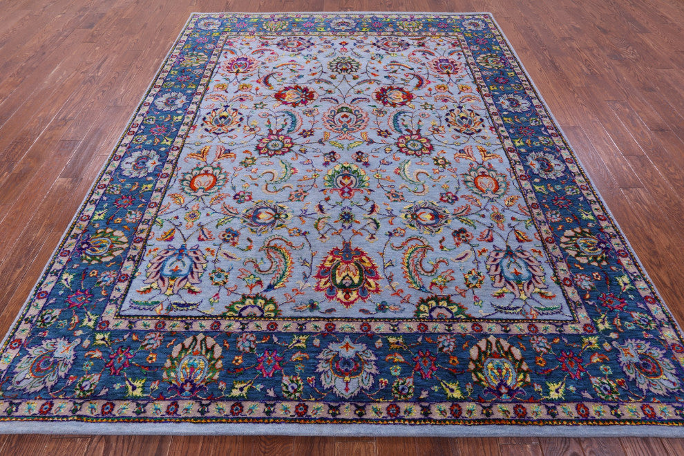 8' 2" X 10' 2" Wool & Silk Handmade Persian Rug - Q15775
