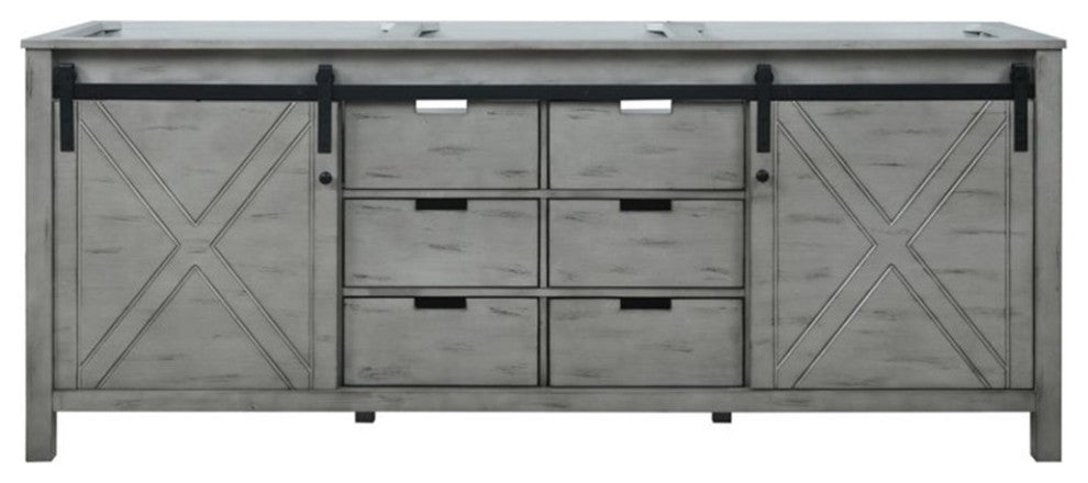 Lexora Home Marsyas 80" Vanity Cabinet in Ash Gray