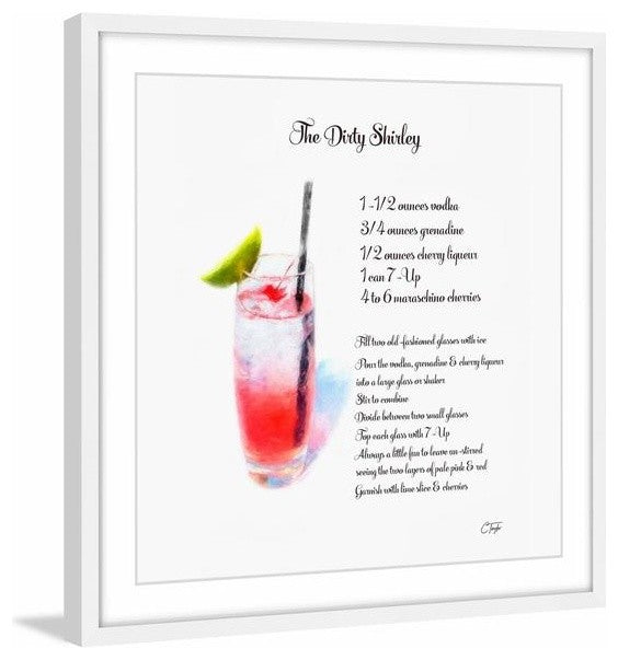 "Dirty Shirley" Framed Painting Print, 12"x12"