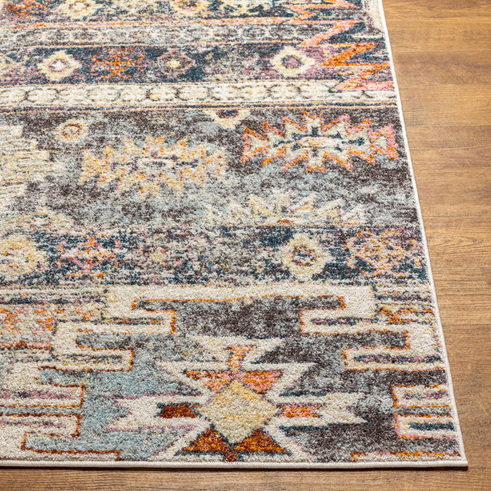 New Mexico NWM-2310 Rustic Colorful/Blue 7'10"x10'3" Area Rug