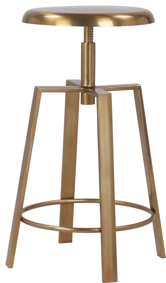 Lang Iron Adjustable Bar/Counter Stool, Gold