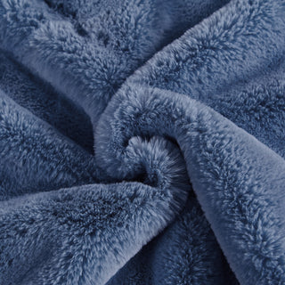 Fox Faux Fur Throw Blanket, Dark Blue, 60''x80''