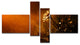 White Wild Flower at Sunset After Rain, Floral Canvas Print, 60"x32", 4 panels