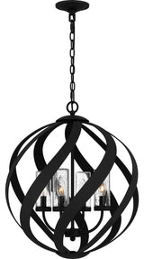Blacksmith 4-Light Outdoor Pendant, Earth Black
