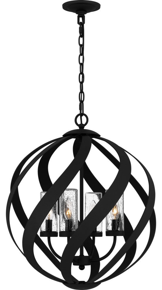 Blacksmith 4-Light Outdoor Pendant, Earth Black