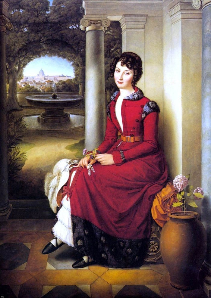 Heinrich Maria Von Hess Marchesa Florenzi - 18" x 27" Premium Canvas Print