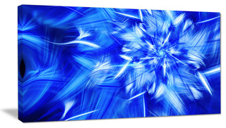 Rotating Bright Blue Fireworks, Floral Canvas Art Print, 40x20