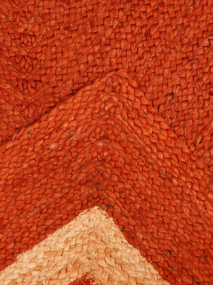 HAND KNOTTED JUTE ECO-FRIENDLY SOLID AREA RUG-Orange,Contemporary,Outdoor Indoor, [Rectangle] 8'x10'