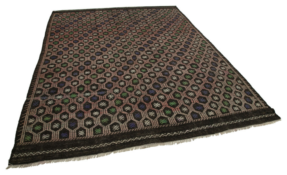 Rug N Carpet - Hand-knotted Turkish 6' 8'' x 9' 10'' Vintage Wool Kilim Rug
