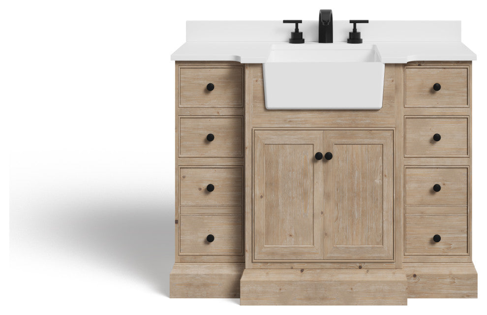 Fermo Bath Vanity, Weathered Fir, 48", Single Sink, Freestanding