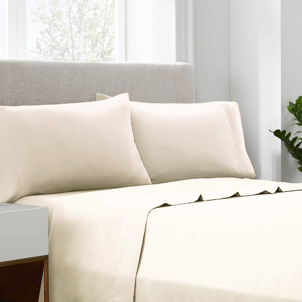 Linum Home Textiles 100% Cotton 400 TC Solid Sateen Sheet Set