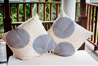 Circles Polyester Indoor/Outdoor Pillow, Nautical Navy, 20"x20"