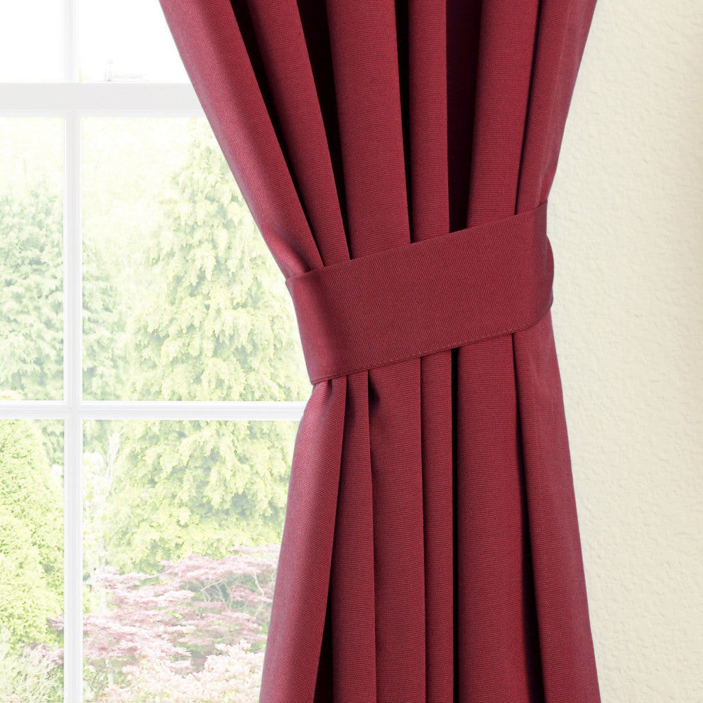 Blazing Needles 108"x52" Twill Curtain Panels, Set of 2, Ruby Red
